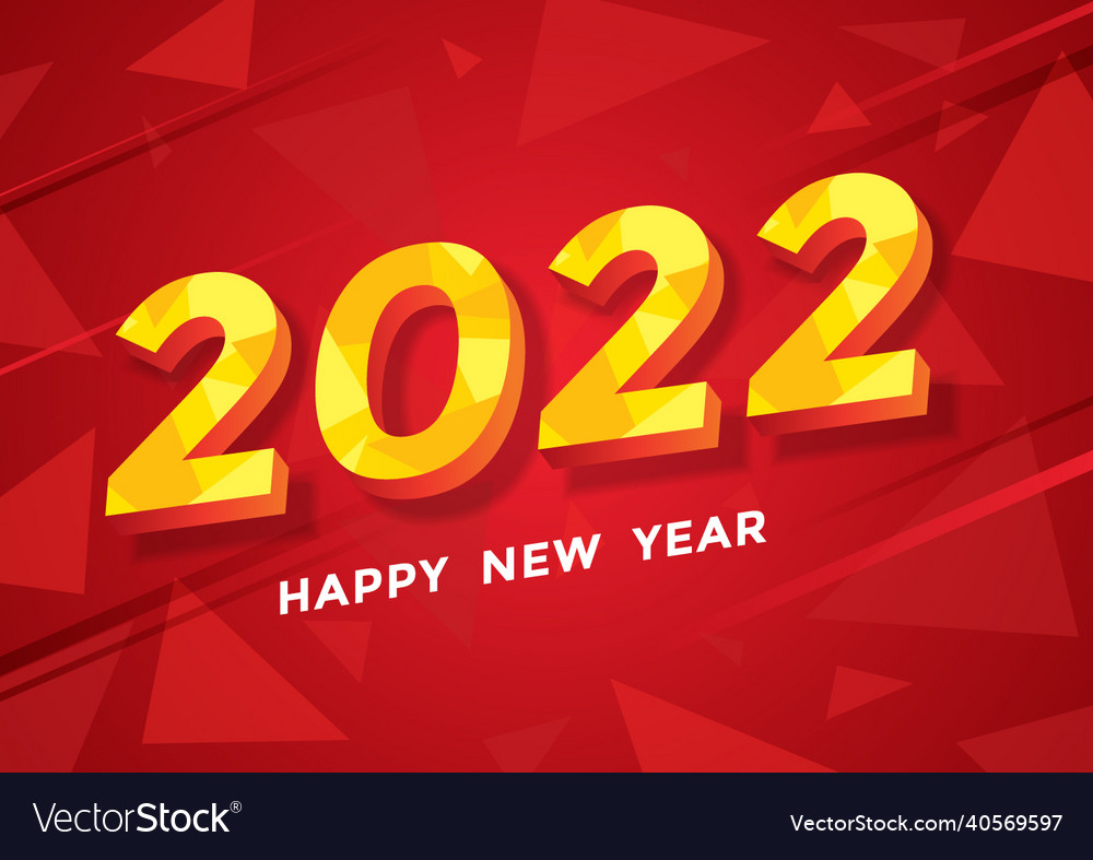 Happy new year 2022 background template 3d paper Vector Image