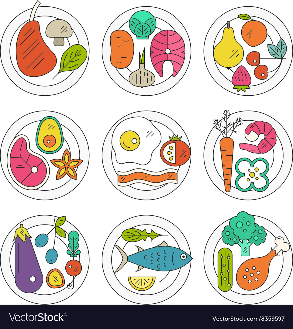 Healthy food Royalty Free Vector Image - VectorStock