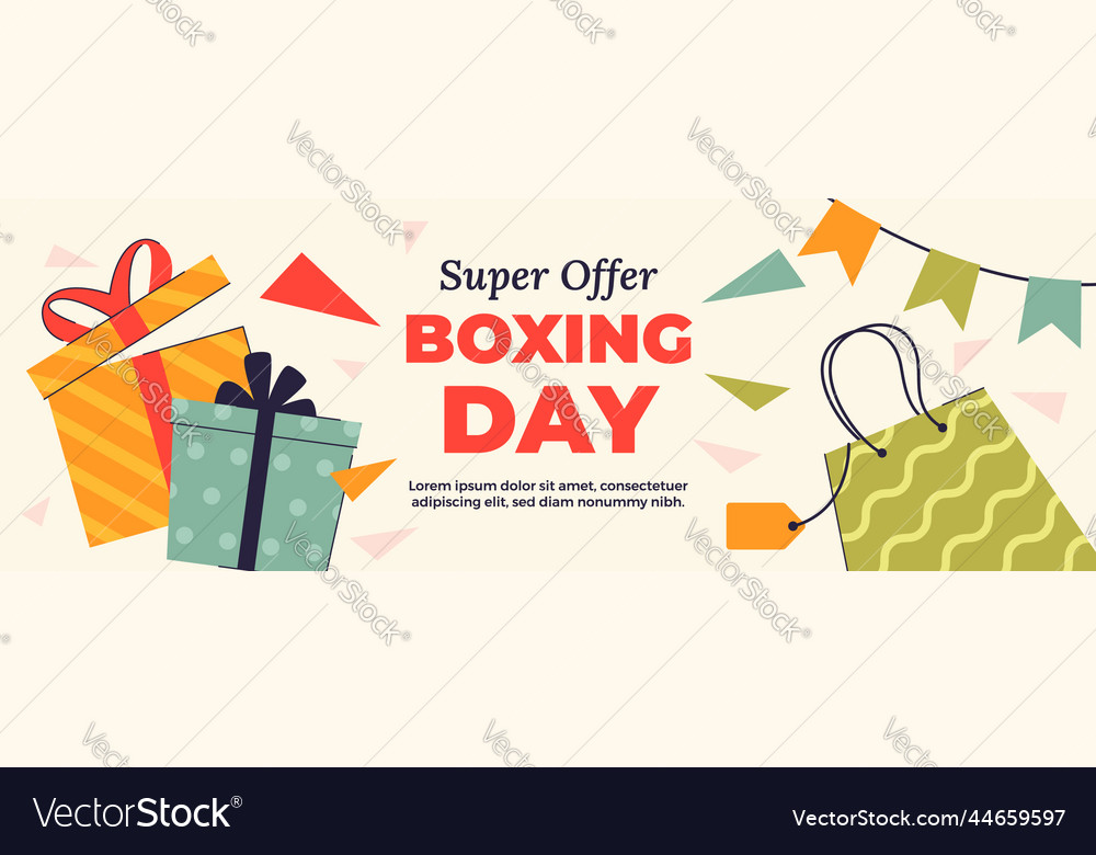 Horizontal banner template boxing day big sale