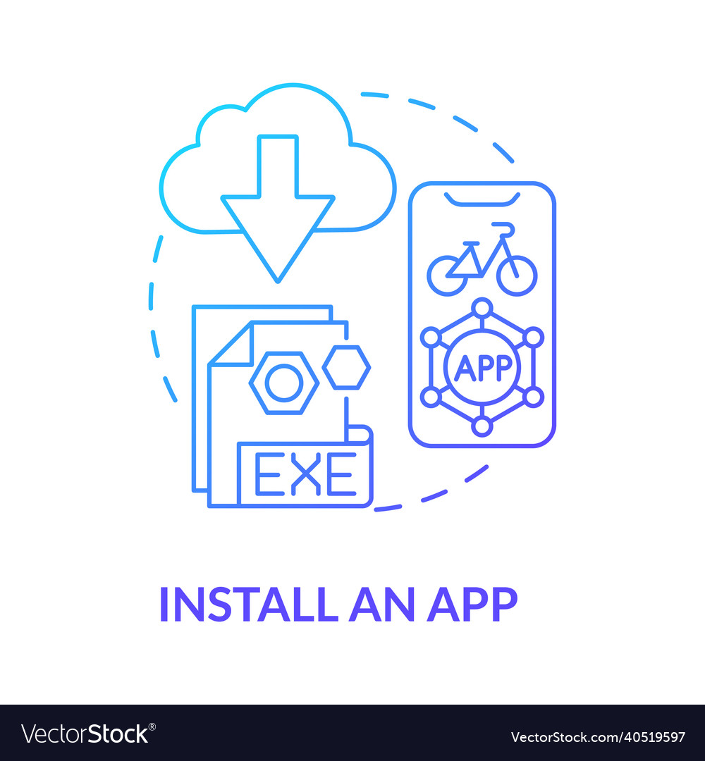 Install app blue gradient concept icon