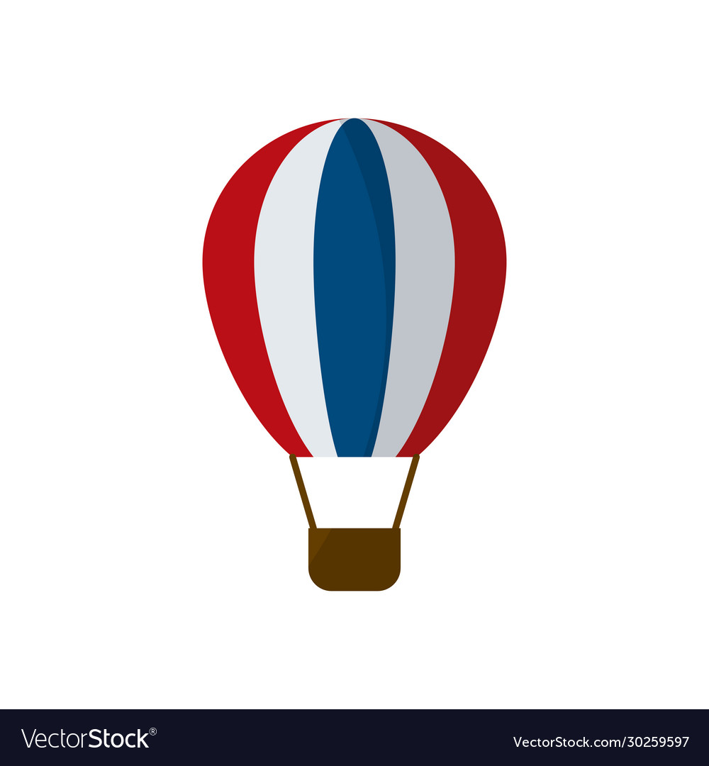 Isolated hot air balloon flat style icon