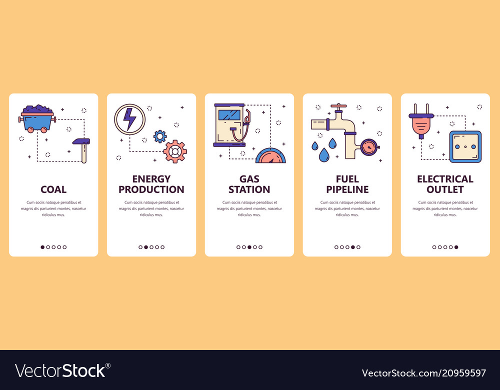 Line art web and mobile app template set
