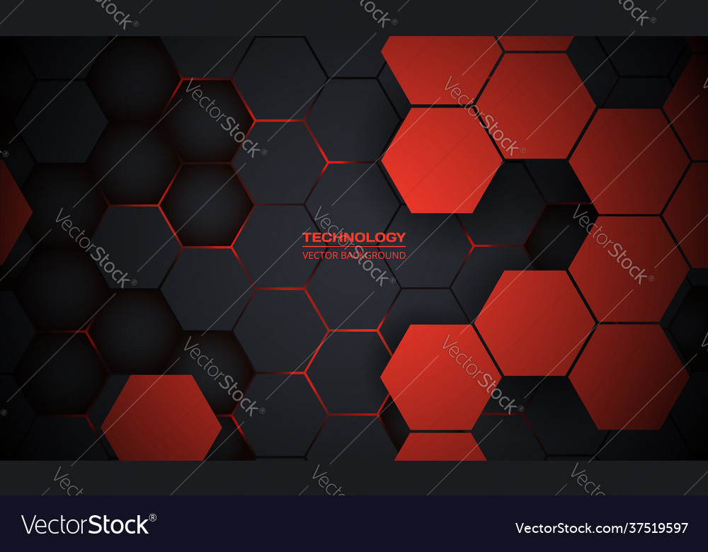 Red Hexagonal Tech Background