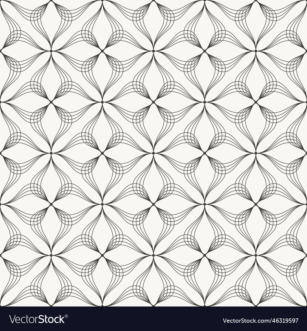 Seamless pattern abstract flower line repeating