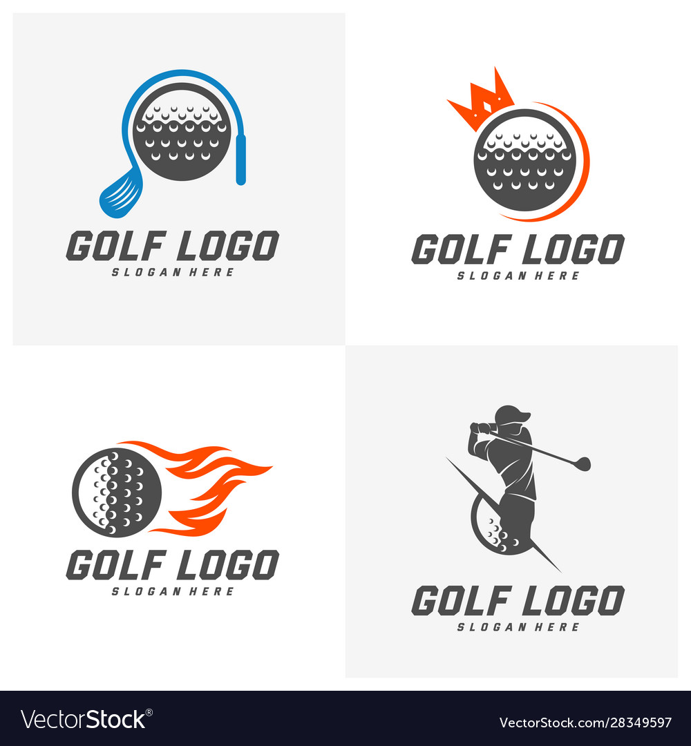 Set golf logo design template label golf Vector Image