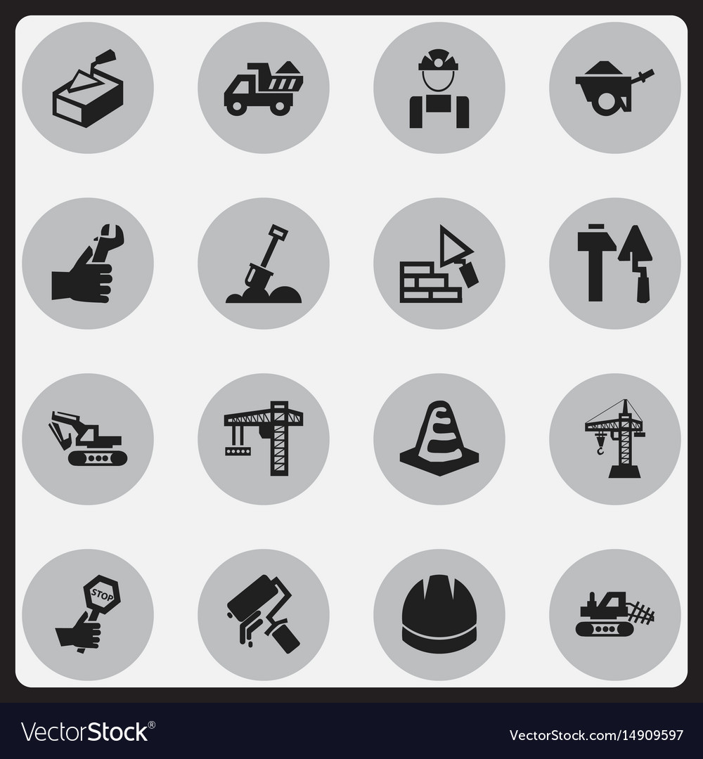 Set of 16 editable structure icons includes