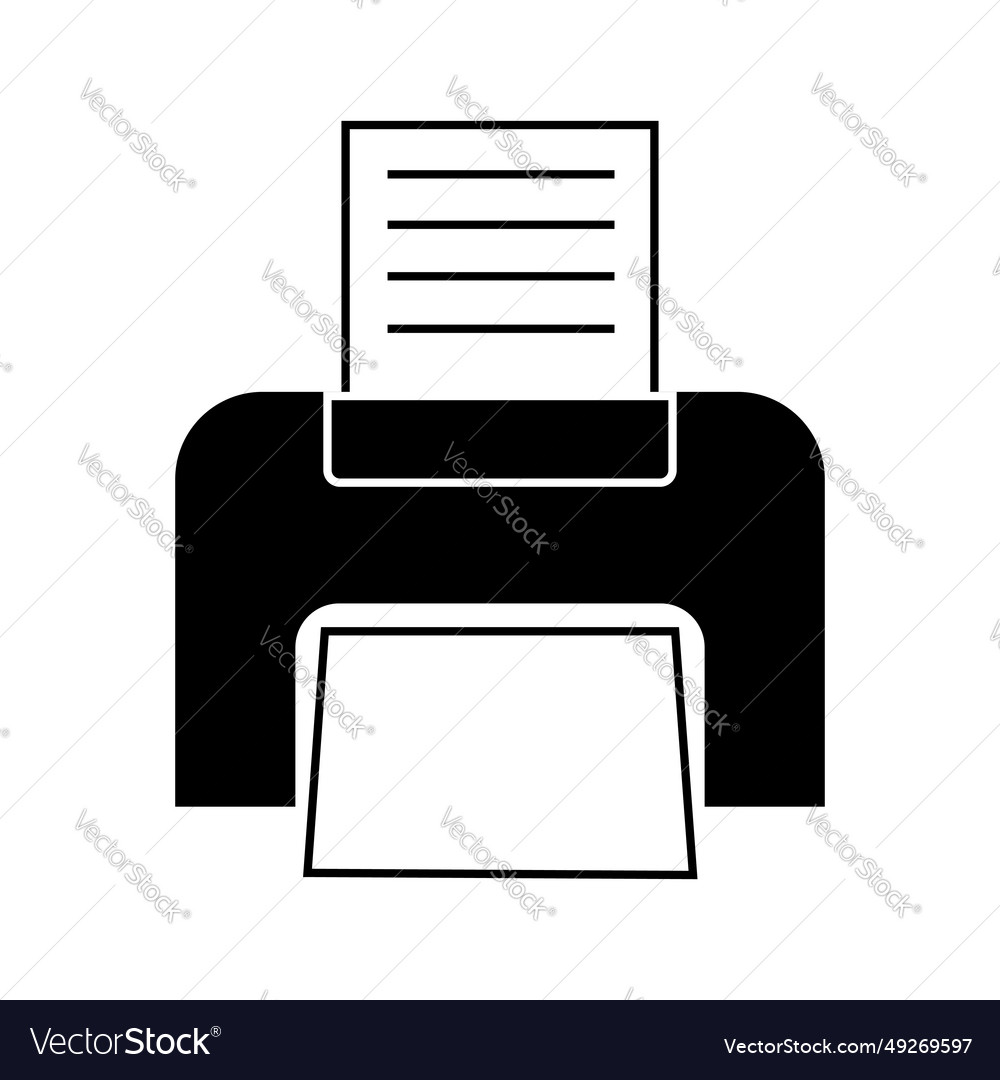 Simple of printer personal computer component icon