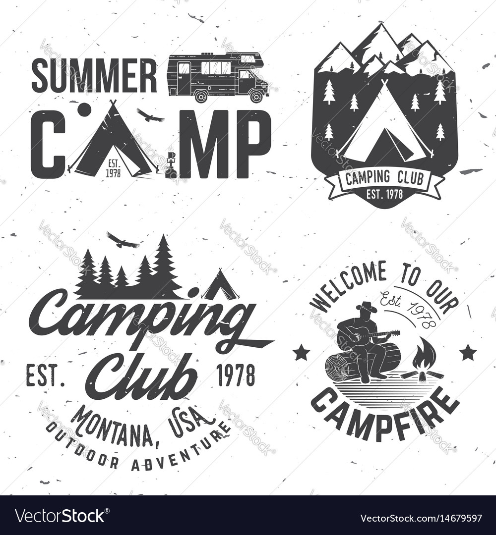 Summer camp concept Royalty Free Vector Image - VectorStock