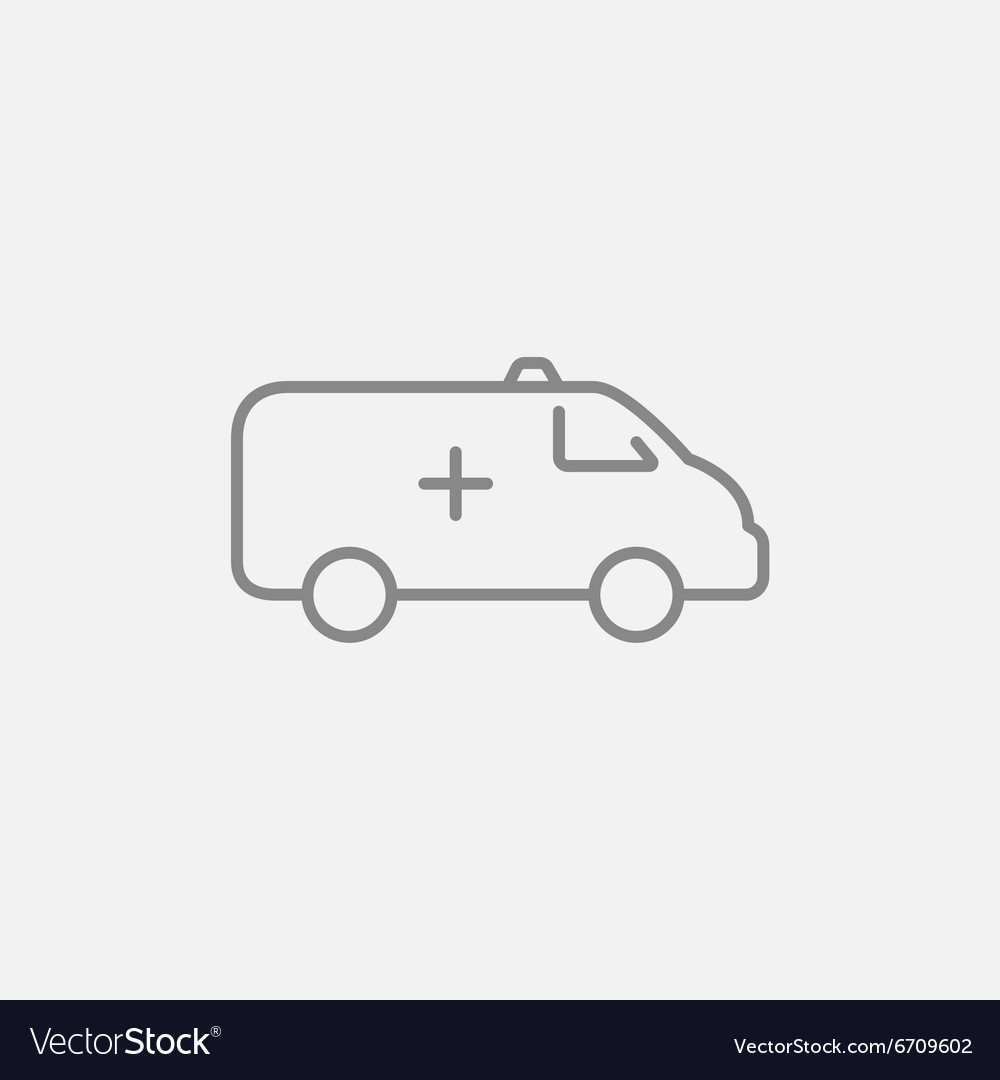 Ambulance car line icon