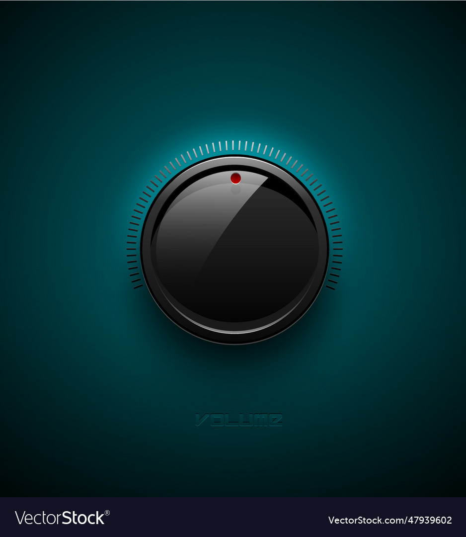 Black glossy interface button for volume control