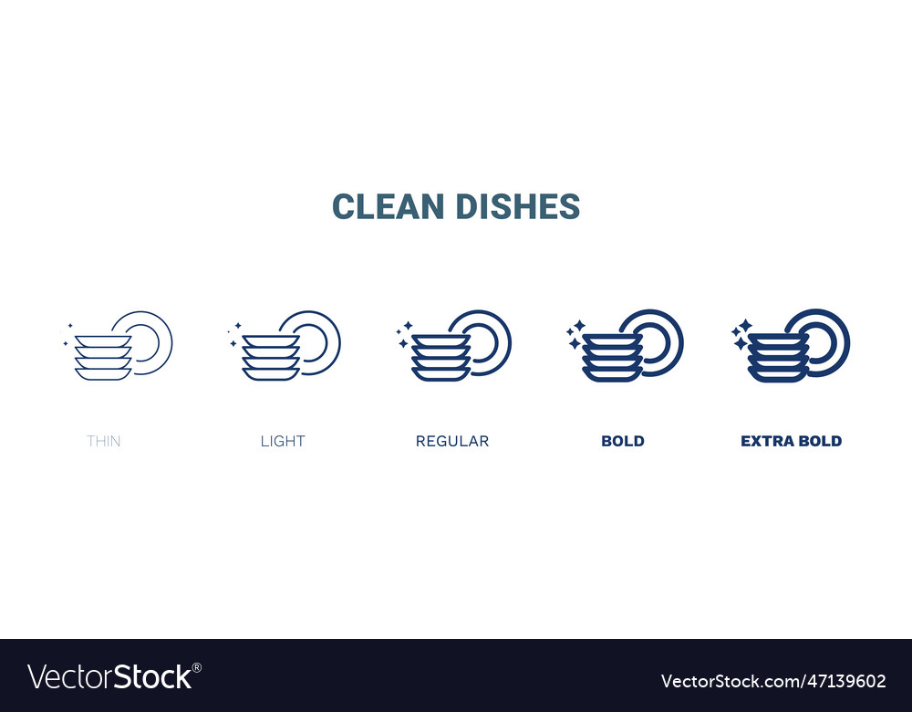 Clean dishes icon thin light regular bold black