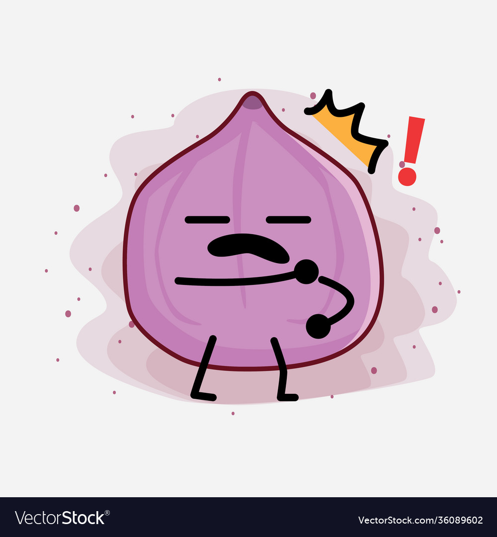 Cute fig fruit mascot character Royalty Free Vector Image