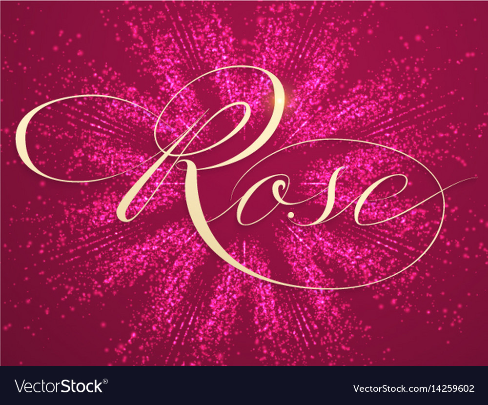 Elegant rose lettering on background Royalty Free Vector