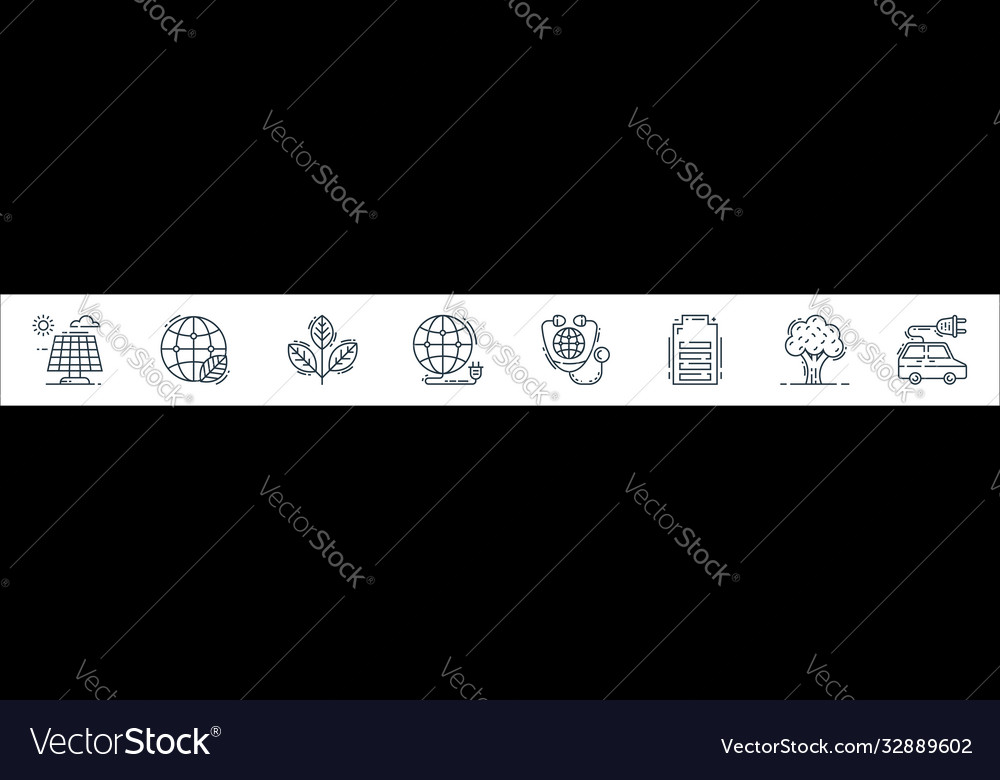Environment and eco line icons linear set quality