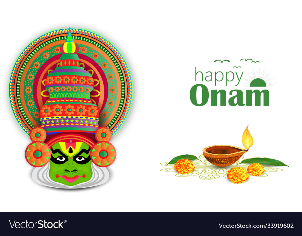 Happy onam a very famous south indian festival Vector Image