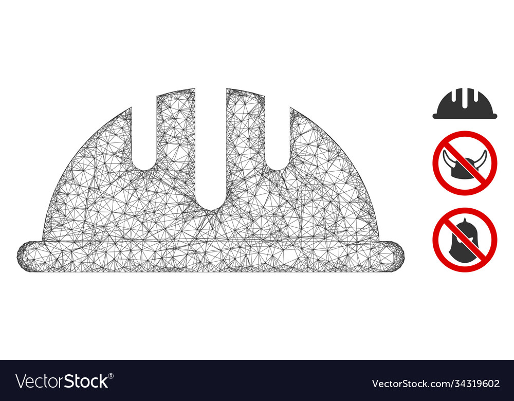 Helmet polygonal web mesh vector image Helmet polygonal web mesh