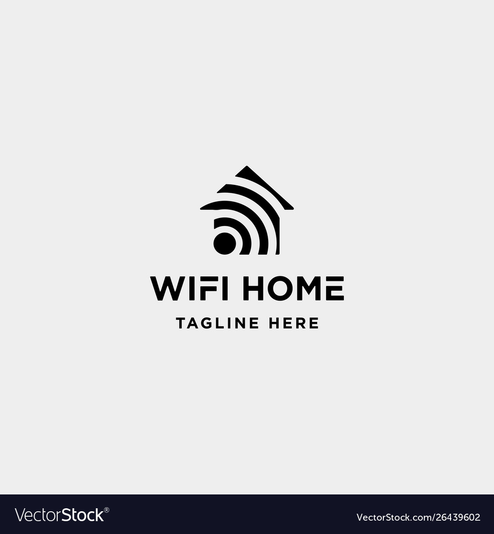 Home internet logo design wifi house icon siymbol Vector Image