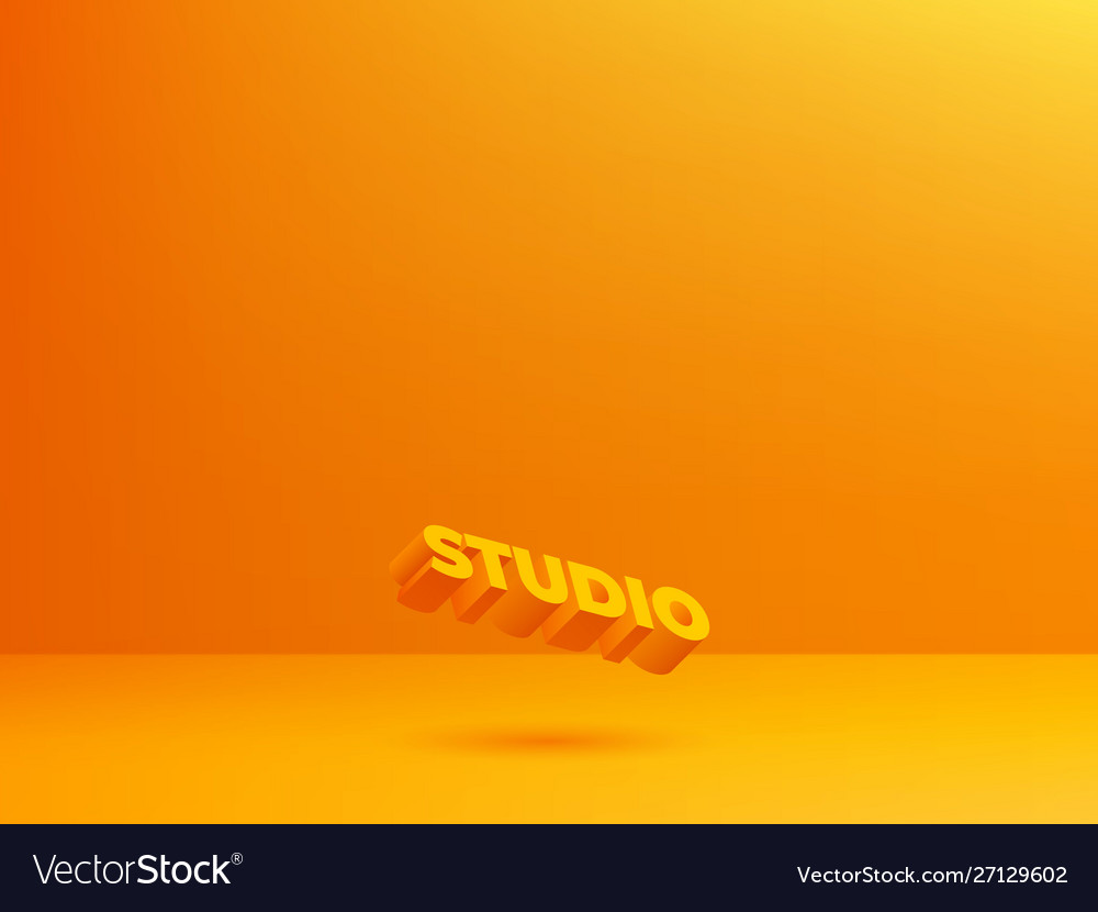 Orange studio background backdrop Royalty Free Vector Image