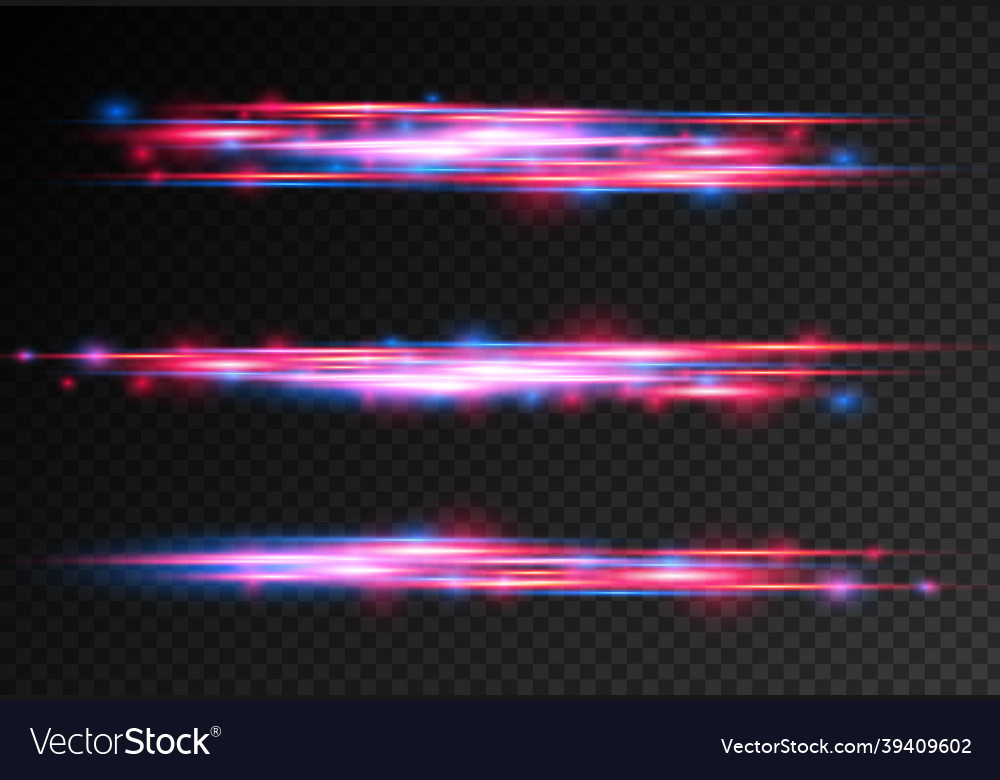 Red blue motion police line horizontal light rays vector image Red blue motion police line horizontal light rays