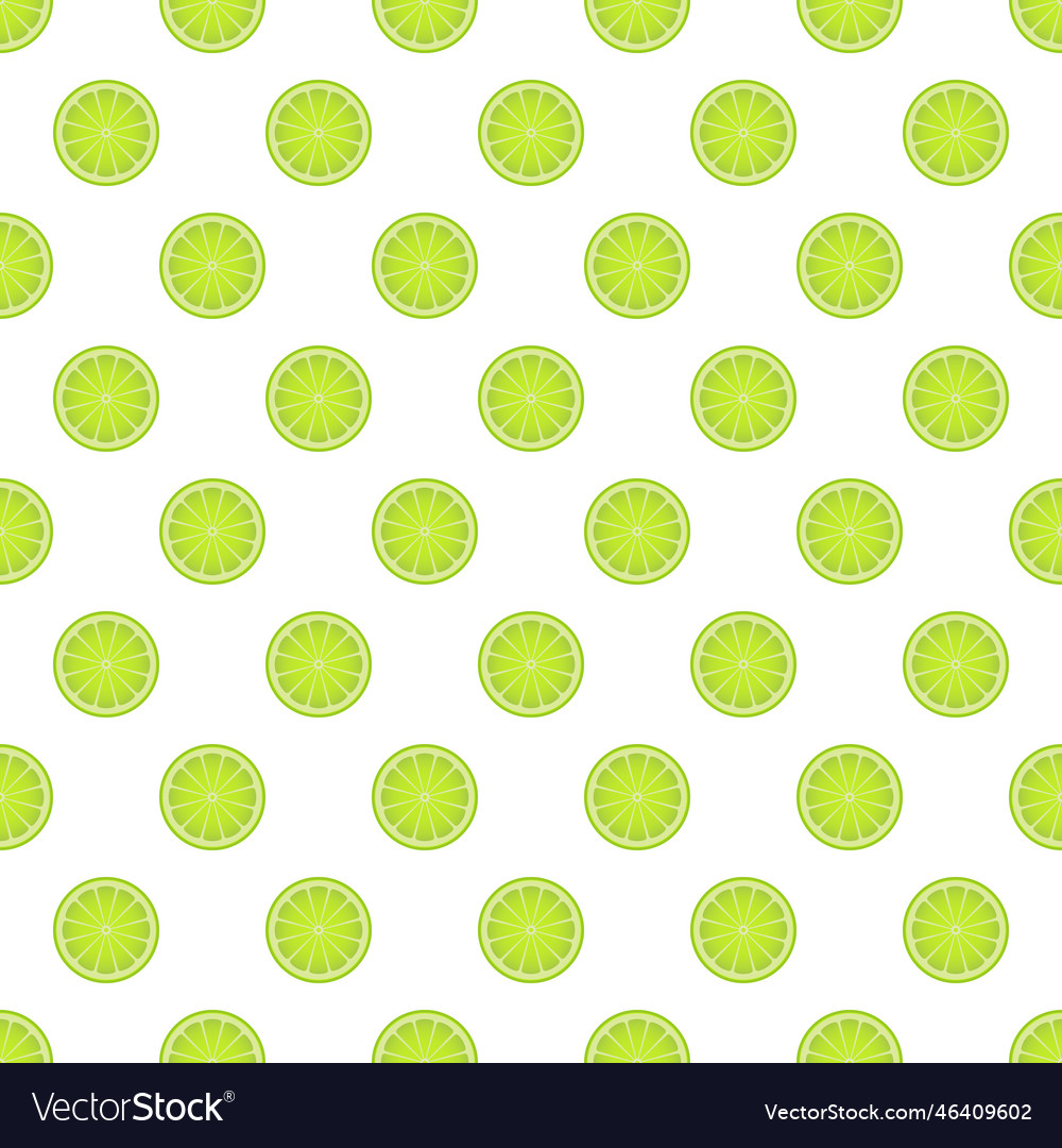 Seamless pattern with slices and whole limes