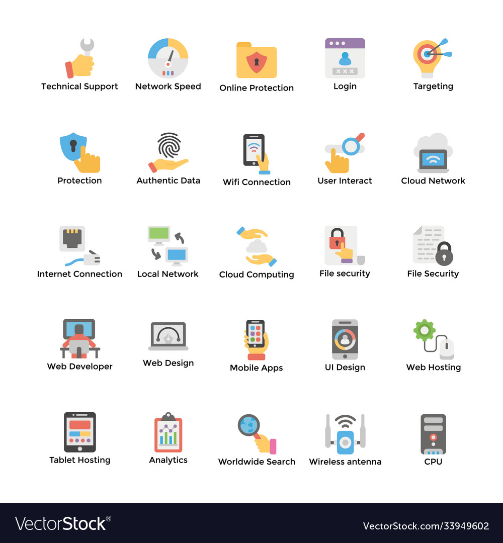 Web hosting icons
