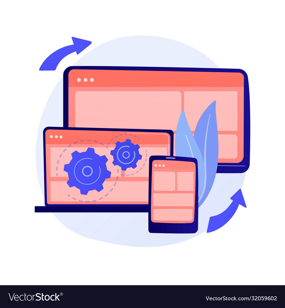 Web page visualization concept metaphor vector image Web page visualization concept metaphor