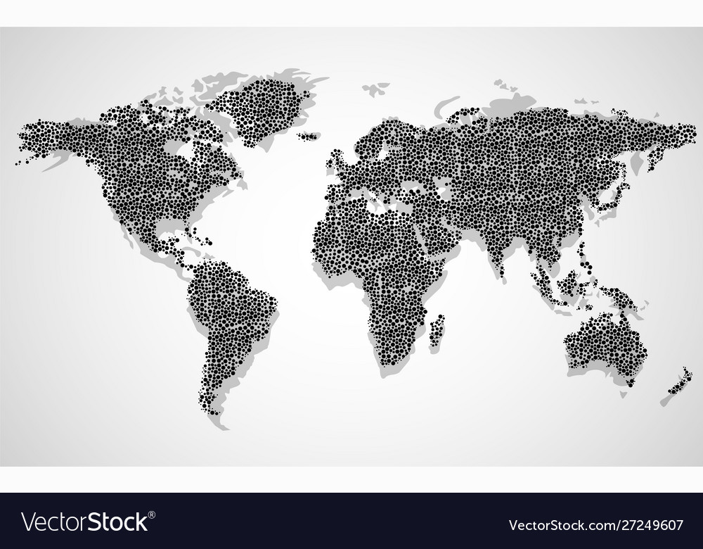 Abstract world map dots with shadow