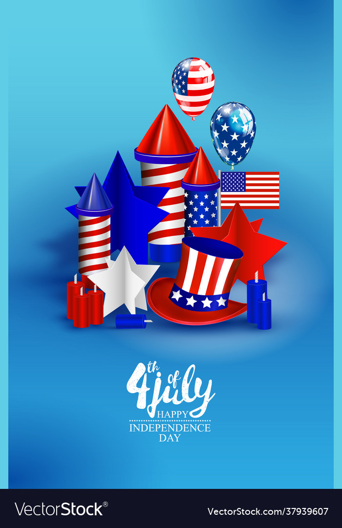 American independence day festive vector image American independence day festive