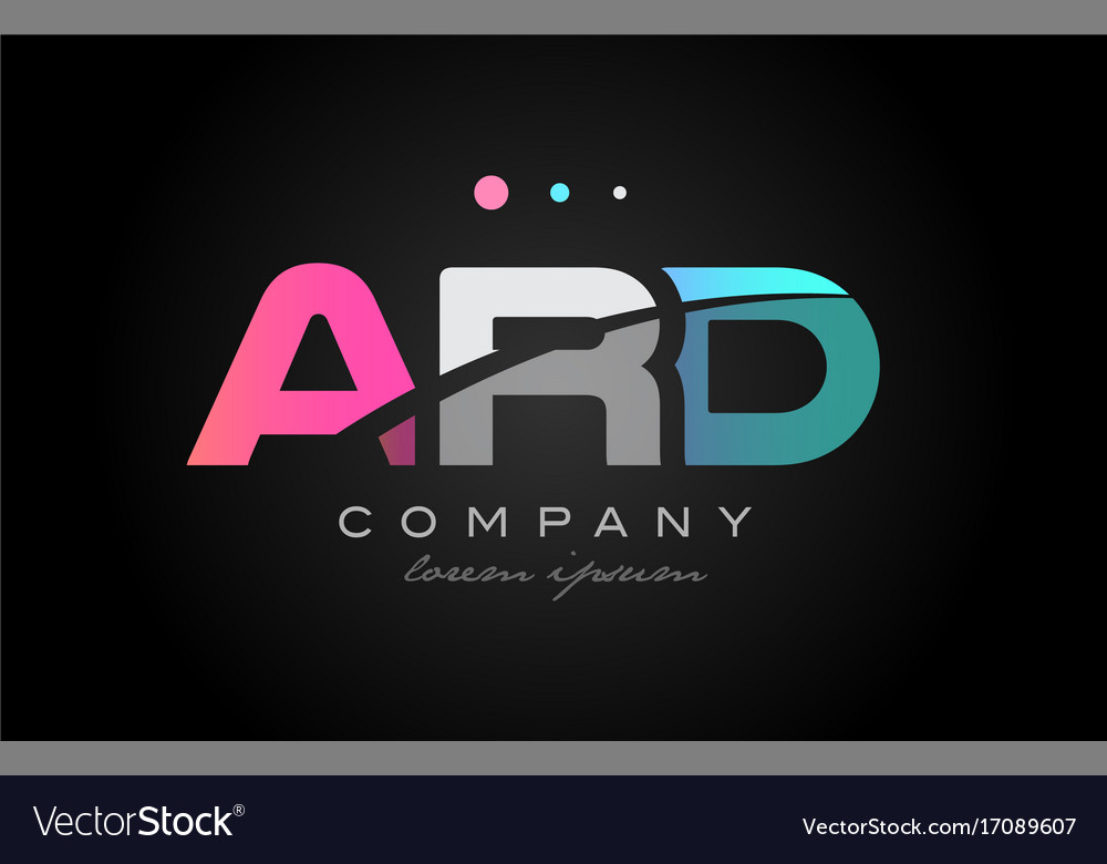 Ard A R D Three Letter Logo Icon Design Royalty Free Vector