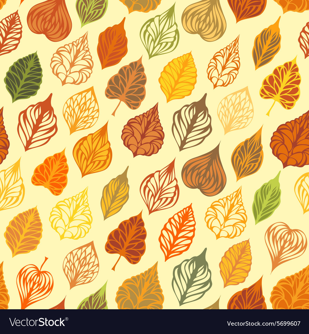 Autumn seamless leaves pattern