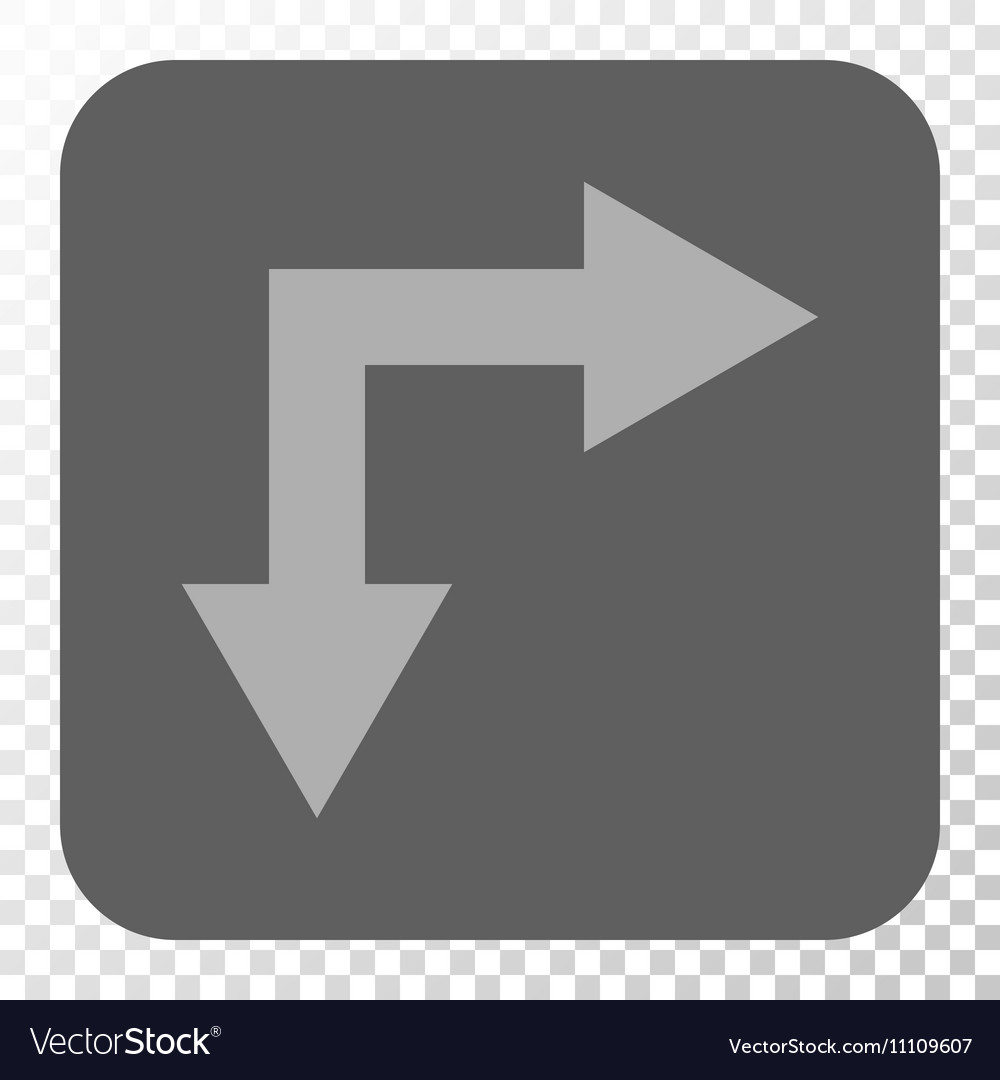 Bifurcation arrow right down rounded square button