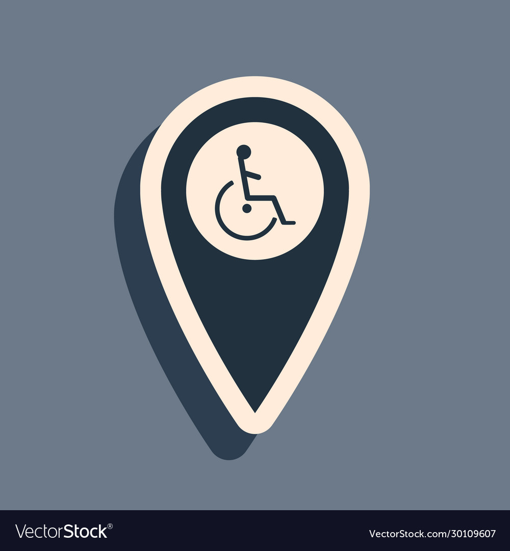 Black disabled handicap in map pointer icon Vector Image Black disabled handicap in map pointer icon