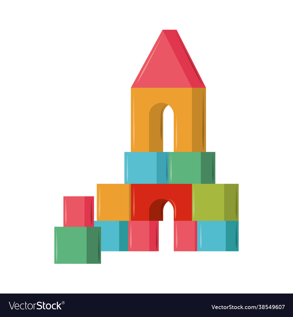 Block castle toy Royalty Free Vector Image - VectorStock