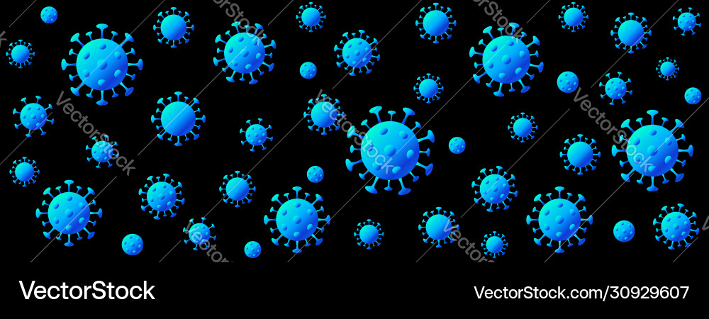 Coronavirus seamless pattern dark Royalty Free Vector Image