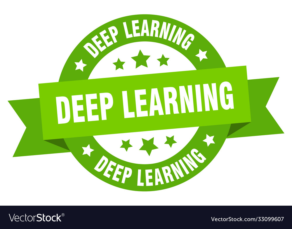 Deep learning round ribbon isolated label