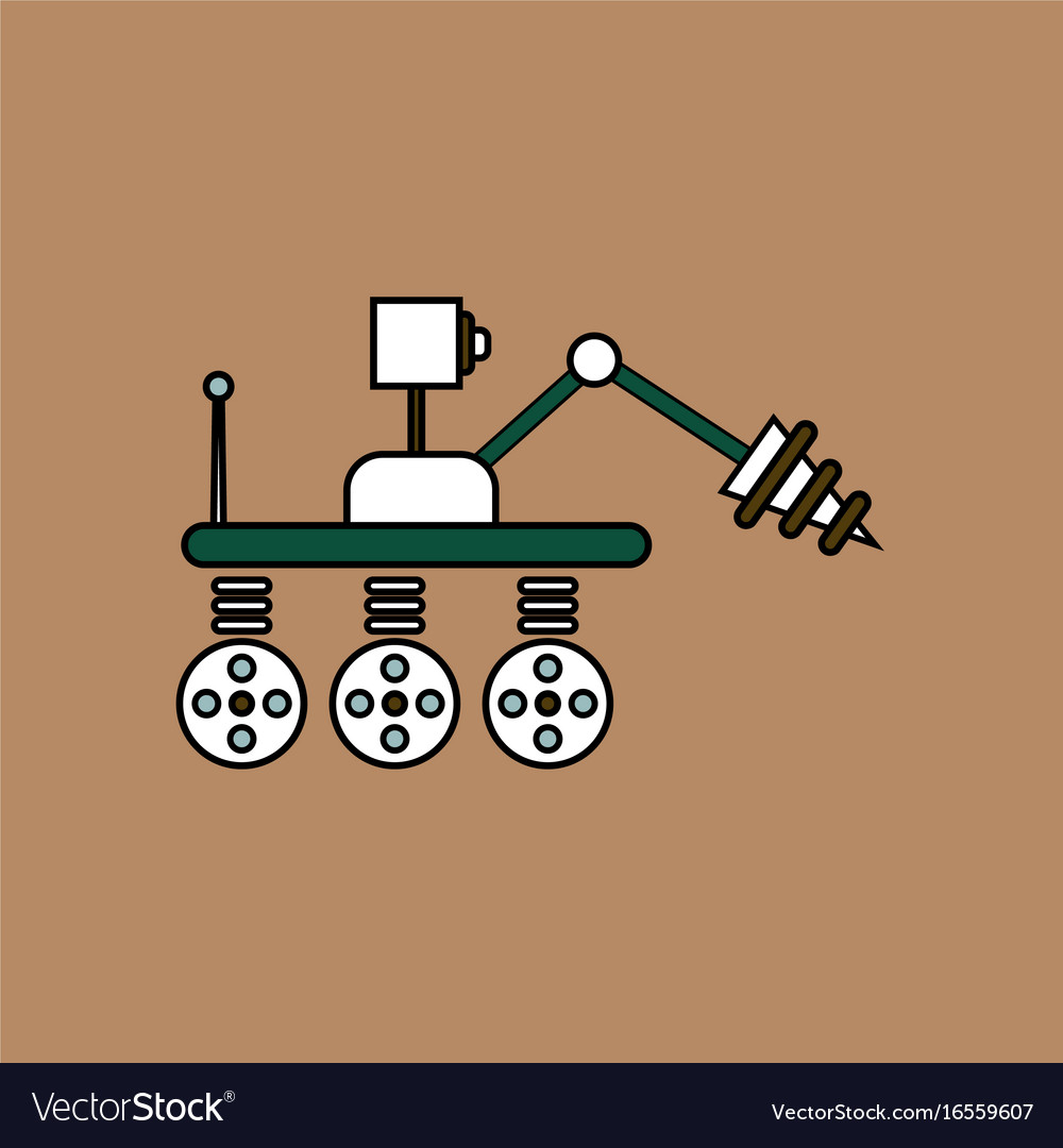 Flat icon design collection space robot
