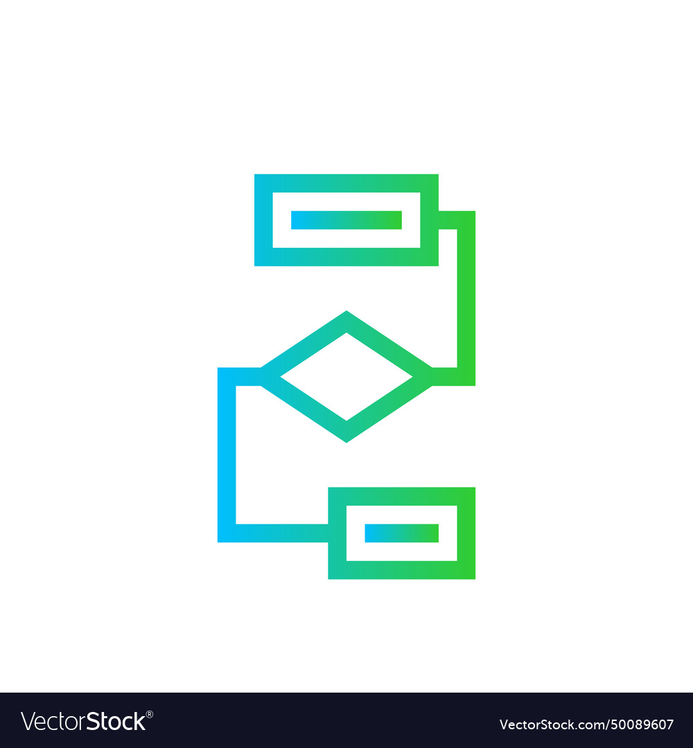 Flowchart project development icon with blue vector image Flowchart project development icon with blue