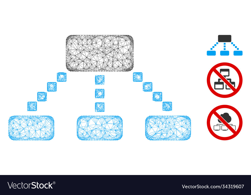 Hierarchy scheme polygonal web mesh vector image Hierarchy scheme polygonal web mesh