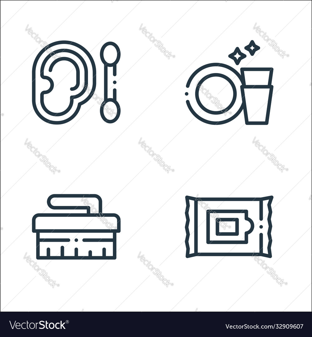 Hygiene routine line icons linear set quality
