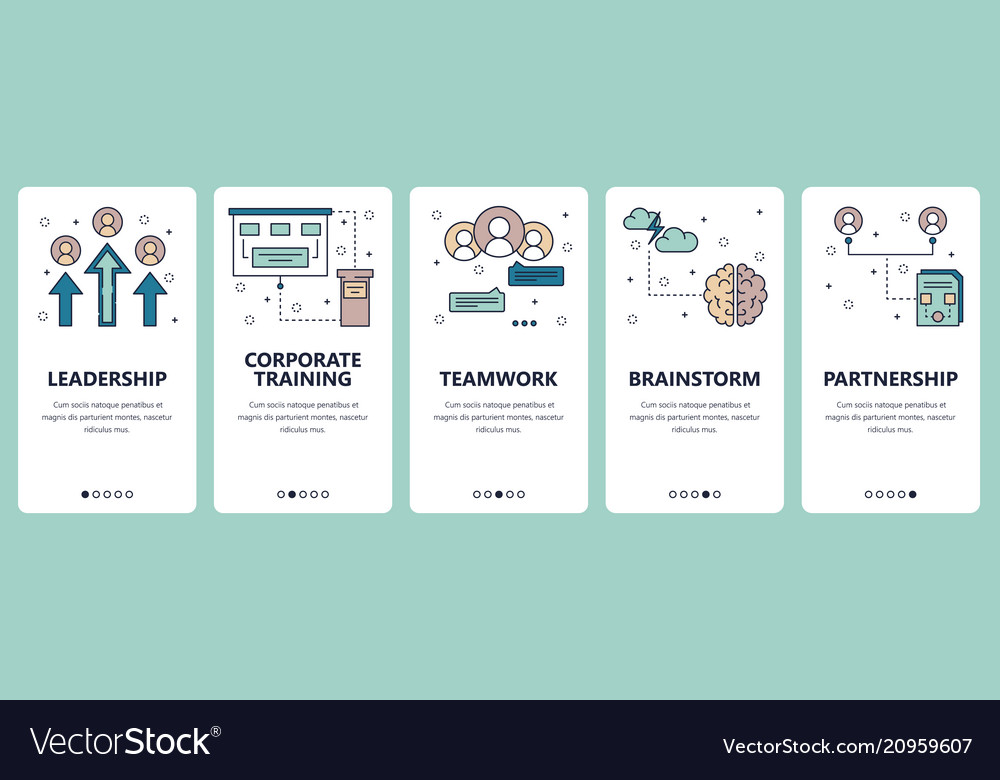 Line art web and mobile app template set
