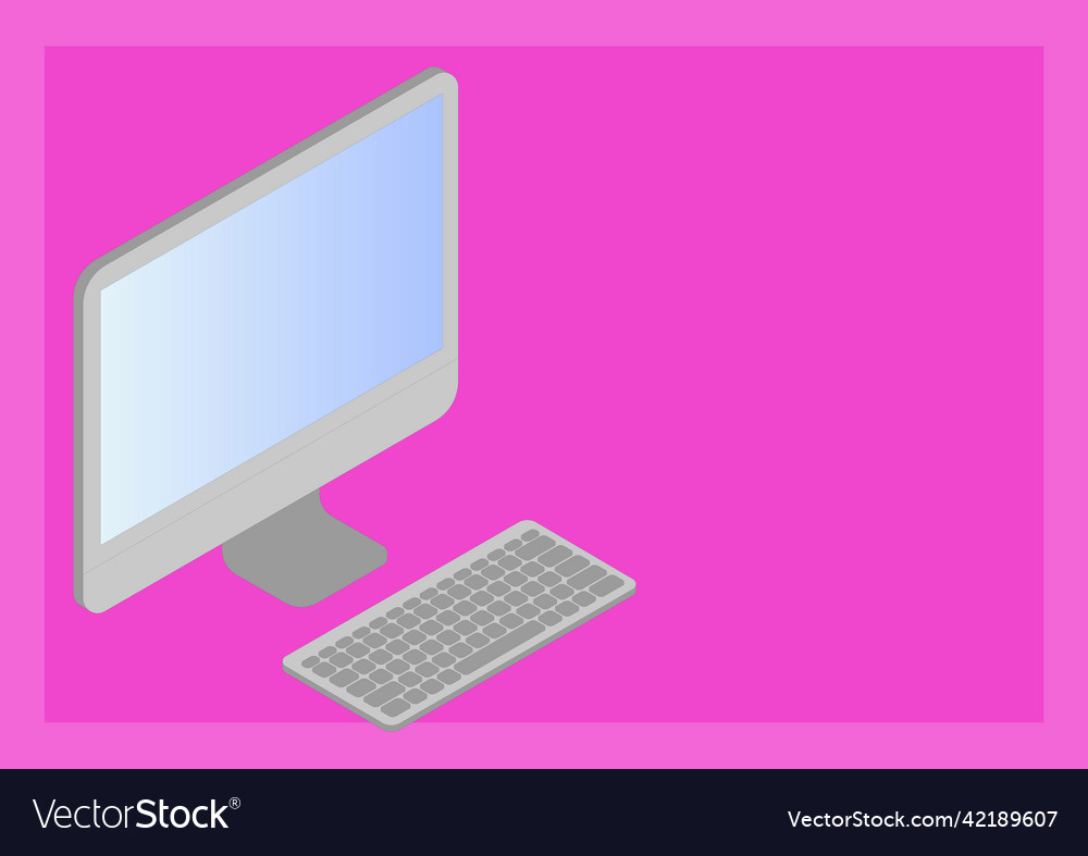 Monitor with keyboard symbolizing online vector image Monitor with keyboard symbolizing online