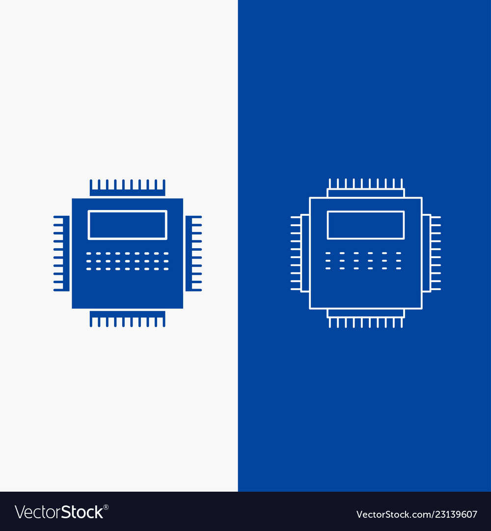 Processor hardware computer pc technology line vector image Processor hardware computer pc technology line