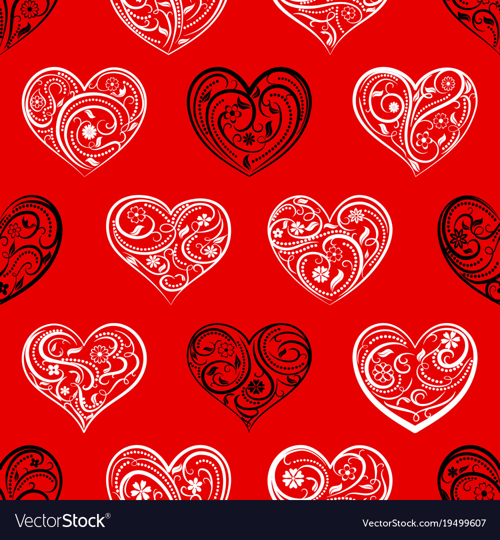 Seamless pattern of hearts Royalty Free Vector Image