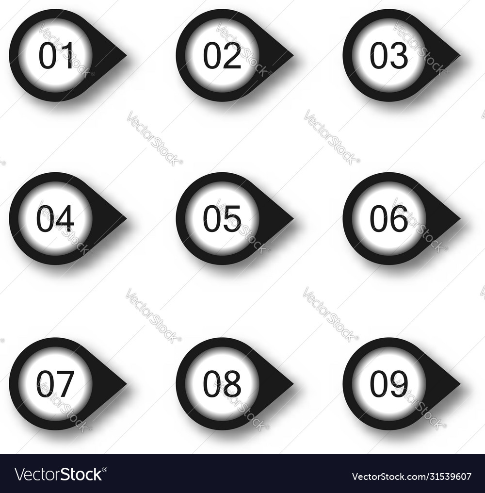 Set nine numbers form - from 0 to 9 vector image Set nine numbers form - from 0 to 9