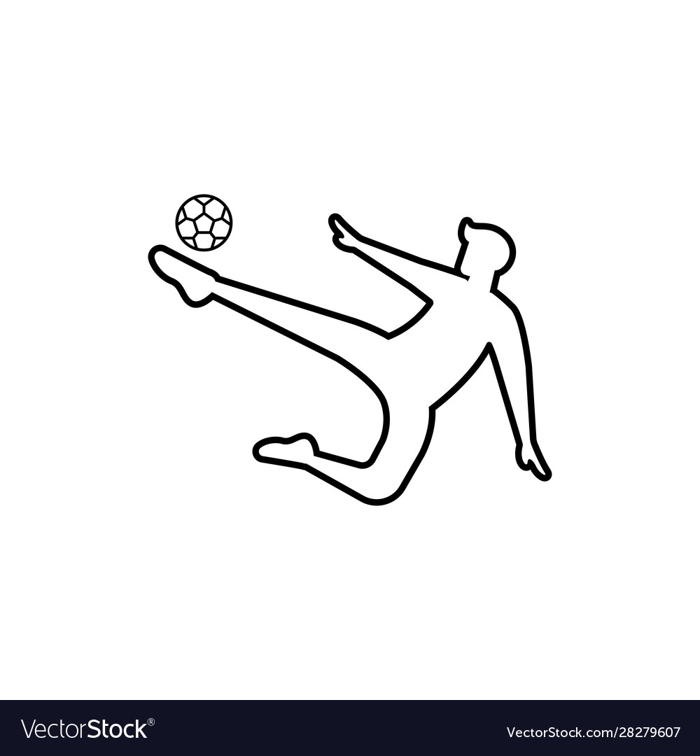 Soccer or football icon flat outline silhouette Vector Image