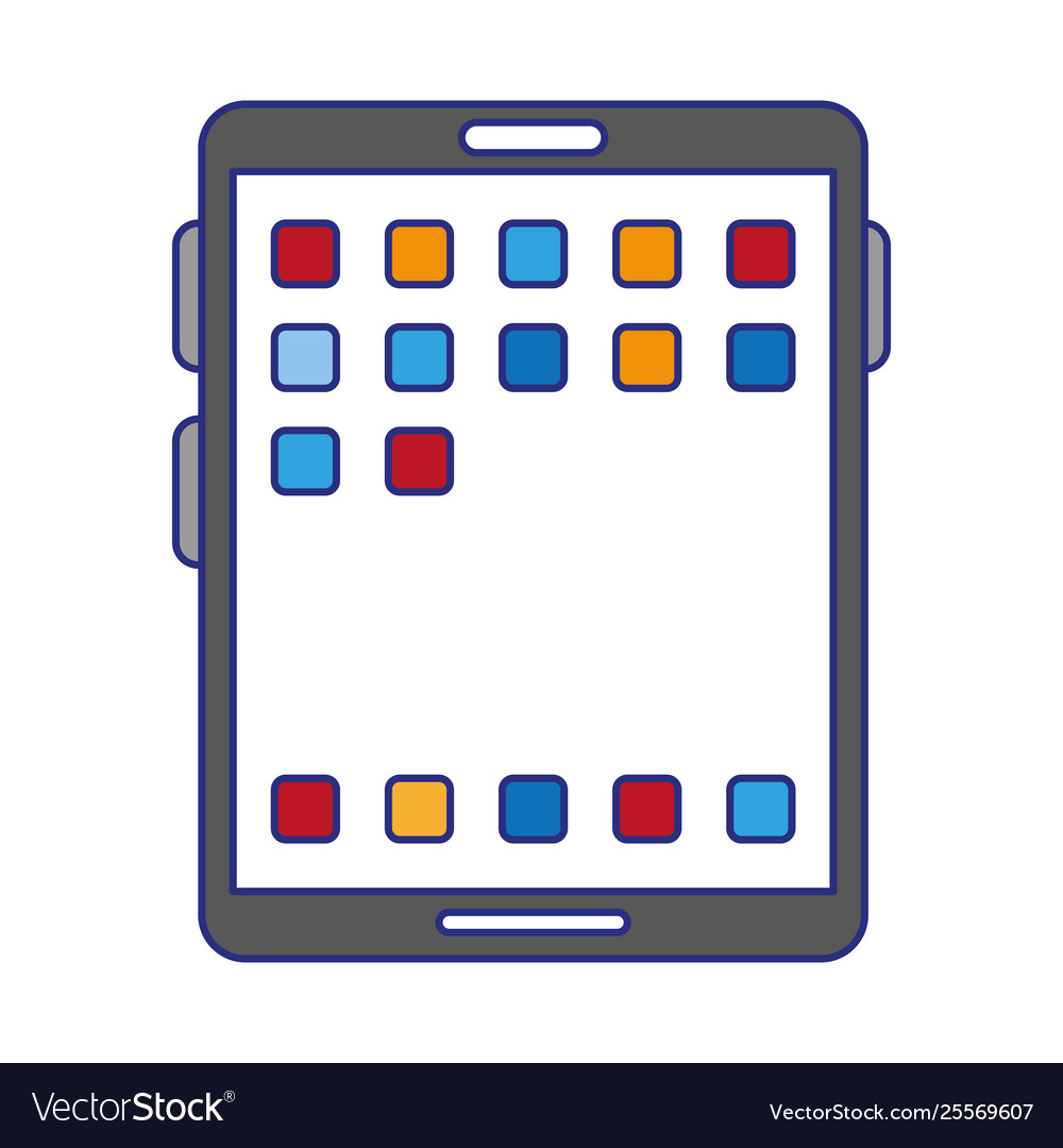 Tablet with applications menu symbol vector image Tablet with applications menu symbol