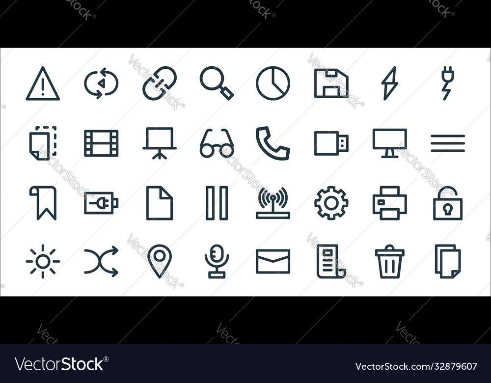 User interface line icons linear set quality vector image User interface line icons linear set quality