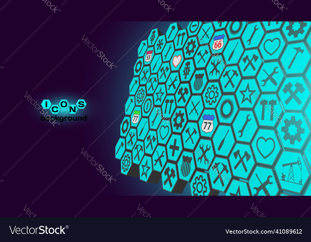 Abstract 3d background hexagonal cyan technology