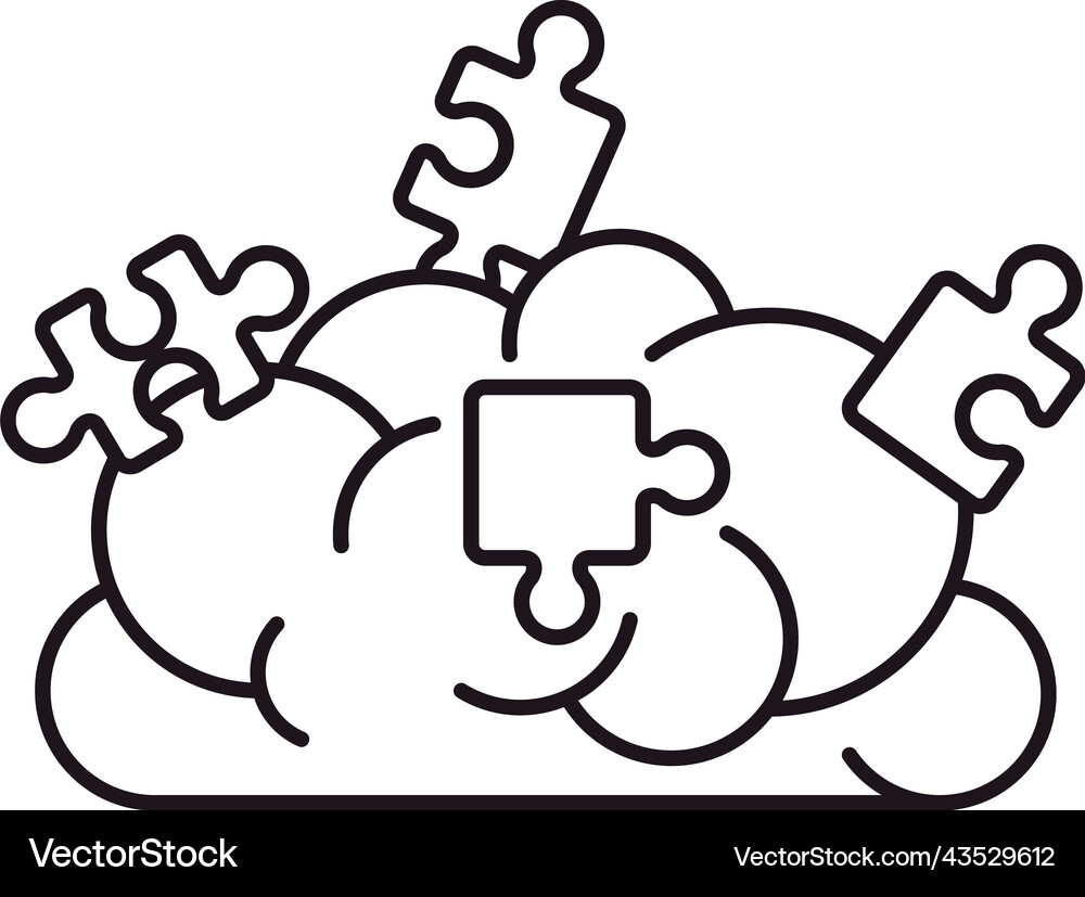 Brain with puzzels Royalty Free Vector Image - VectorStock