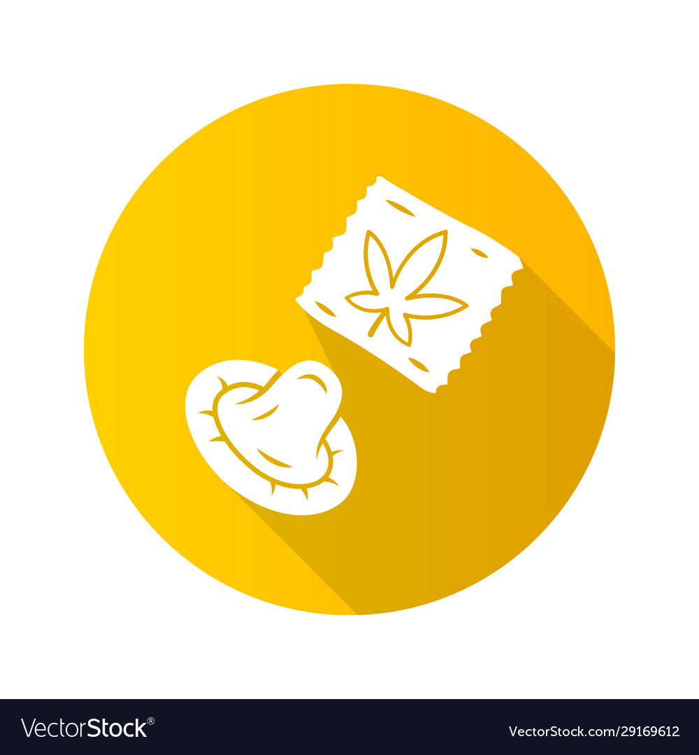 Cbd condom flat design long shadow glyph icon vector image Cbd condom flat design long shadow glyph icon